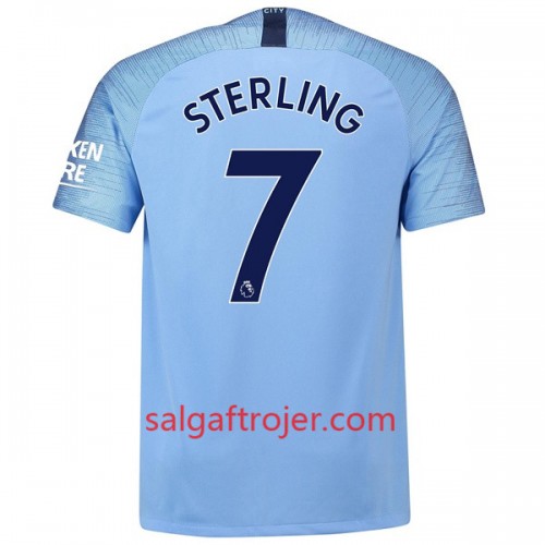 Manchester City Fodboldtrøjer Sterling 7 Hjemmebanesæt 2018/19 Kort ærmer Manchester City Fodboldtrøjer Sterling 7 Hjemmebanesæt 2018/19 Kort ærmer